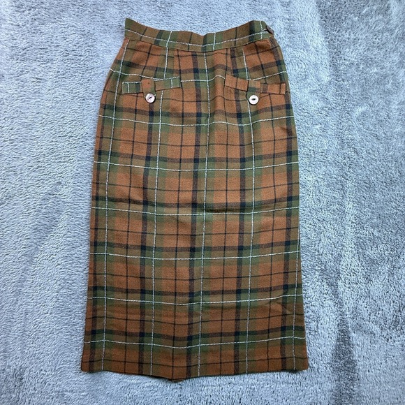 Mr. DO Dresses & Skirts - Vintage 60s 70s Mr Do Plaid Pencil Skirt High Waist Wool Blend Midi Womens XS